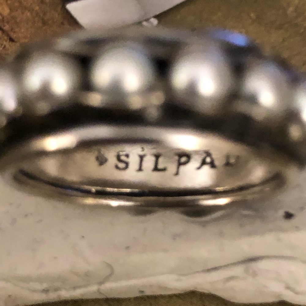 Silpada Sterling Silver Pearl Band Ring - Picture 5 of 7